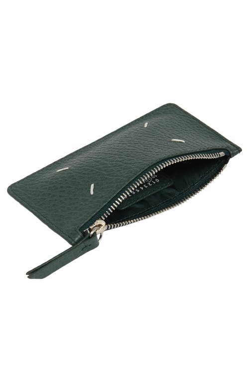 Maison Margiela Zip Card Holder In Green