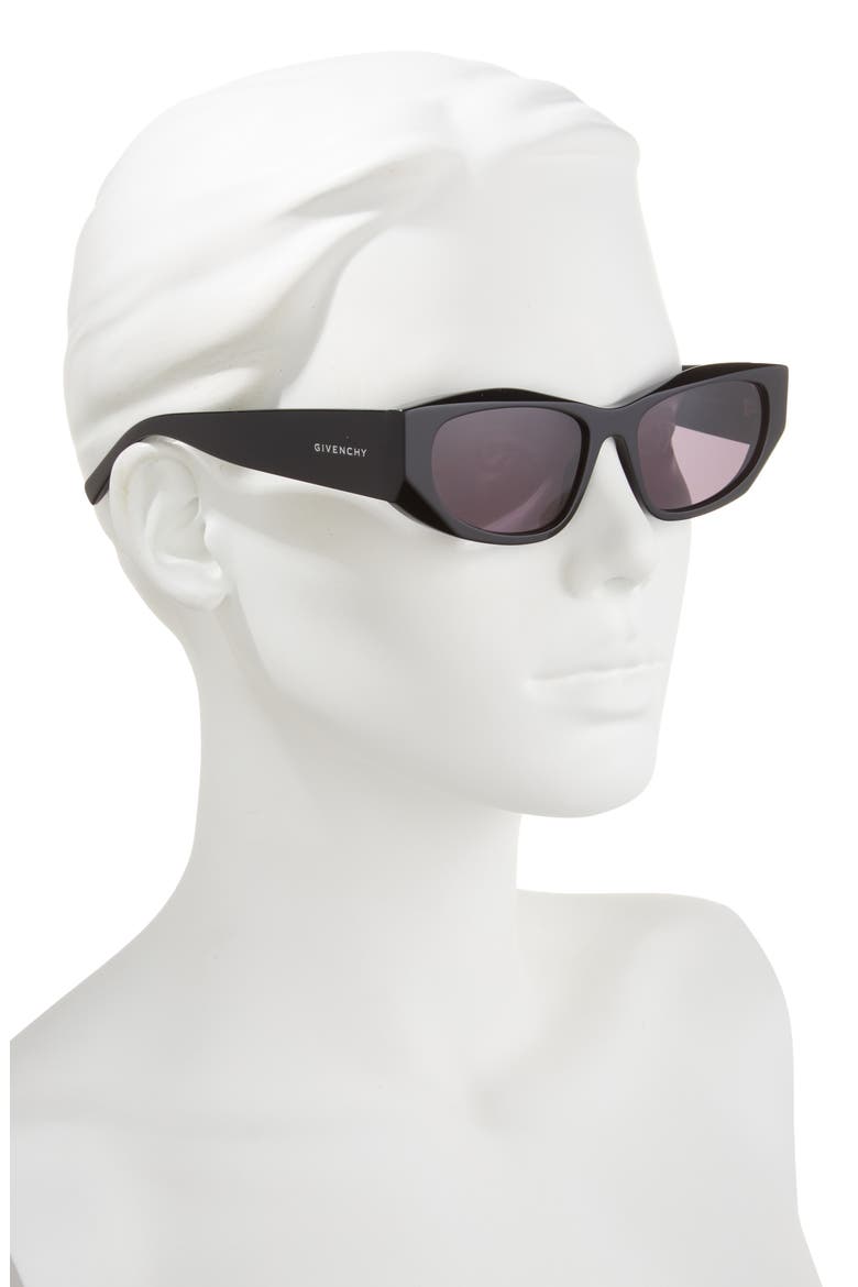 GV Day 56mm Geometric Sunglasses, Alternate, color, SHINY BLACK / SMOKE