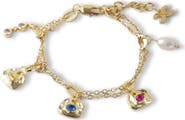 Classicharms Iris Colored Cubic Zirconia and Freshwater Pearl Charms Bracelet