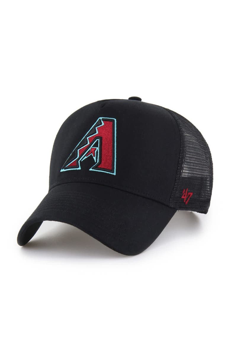 '47 Men's '47 Black Arizona Diamondbacks Ballpark Offside Adjustable Trucker Hat, Main, color, 