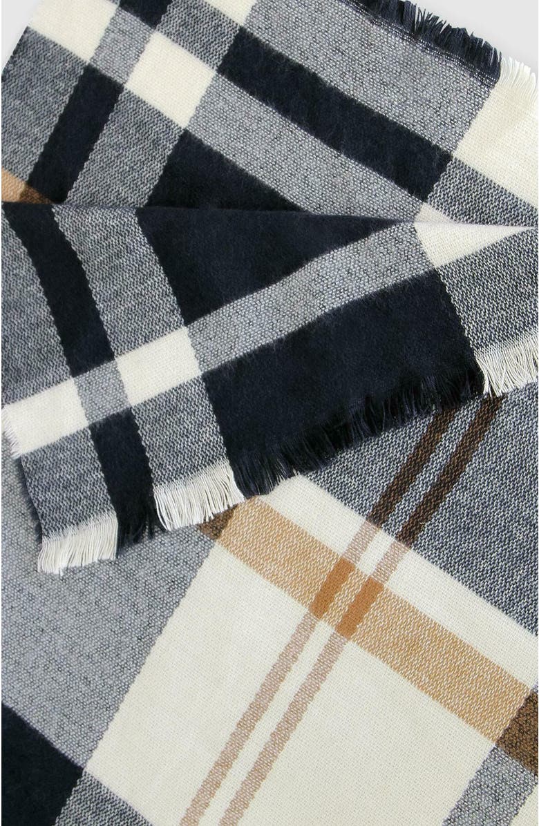 Belle & Bloom Staten Island Plaid Scarf, Alternate, color, Navy