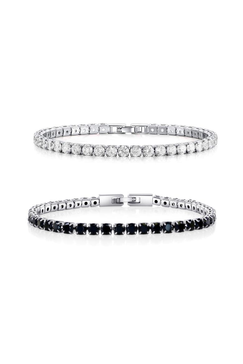 2 Pack Tennis Bracelet, Main, color, Silver