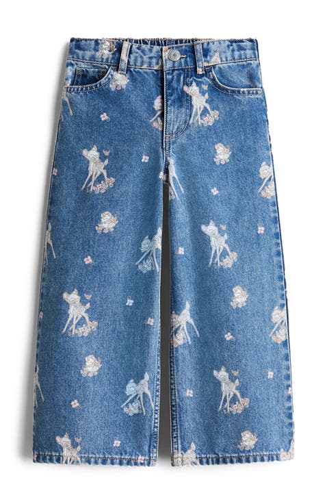 Printed Wide Leg Jeans