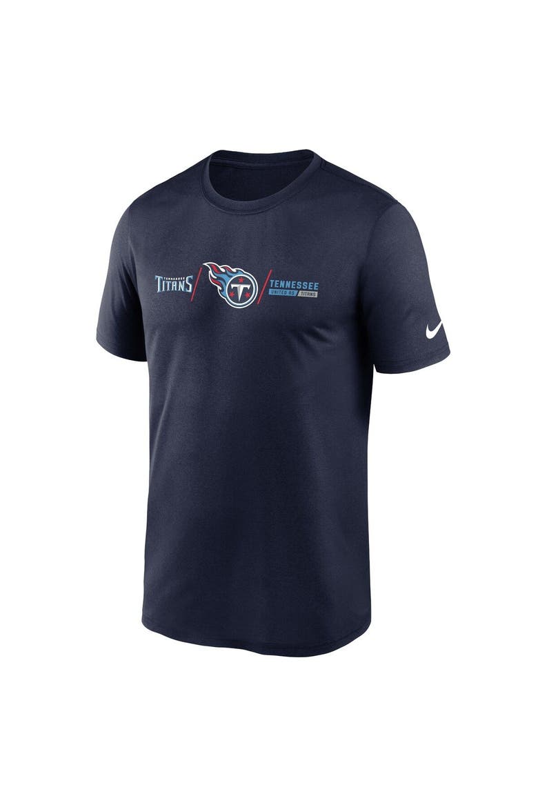 Men's Nike Navy Tennessee Titans Horizontal Lockup Legend Performance T-Shirt, Alternate, color, Navy