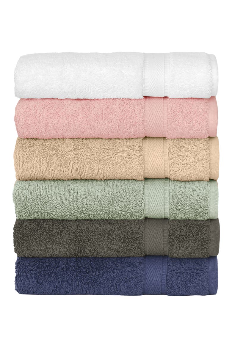 100% Turkish Cotton Sinemis Terry Washcloths - Set of 12, Main, color, GREEN