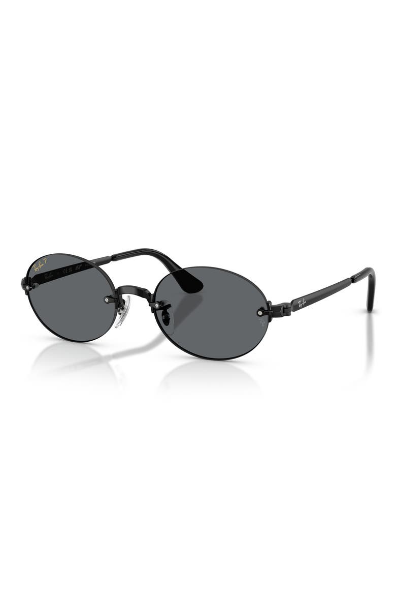 x A$AP Rocky 54mm Polarized Oval Sunglasses, Alternate, color, BLACK / DARK GREY POLAR