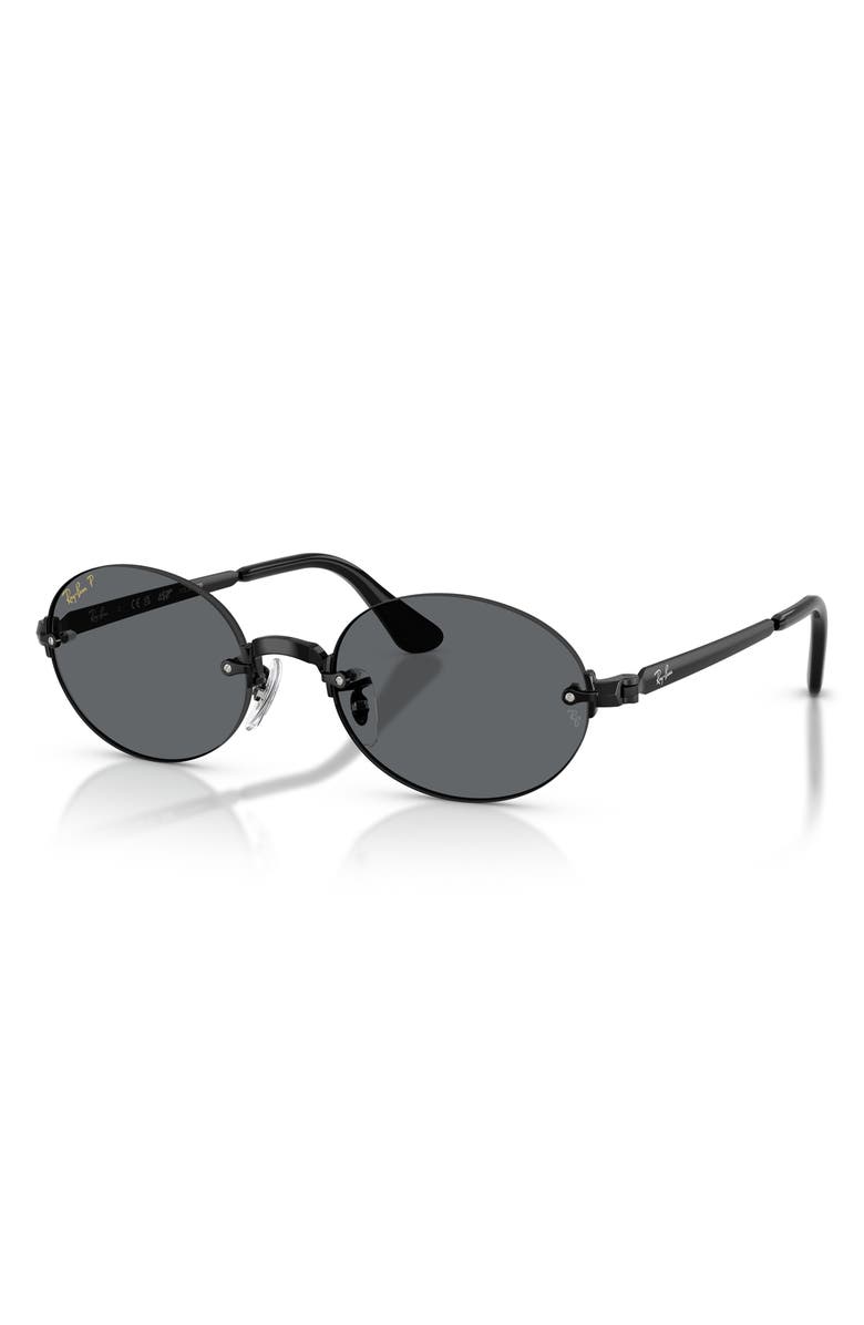Ray-Ban x A$AP Rocky 54mm Polarized Oval Sunglasses, Alternate, color, Black / Dark Grey Polar