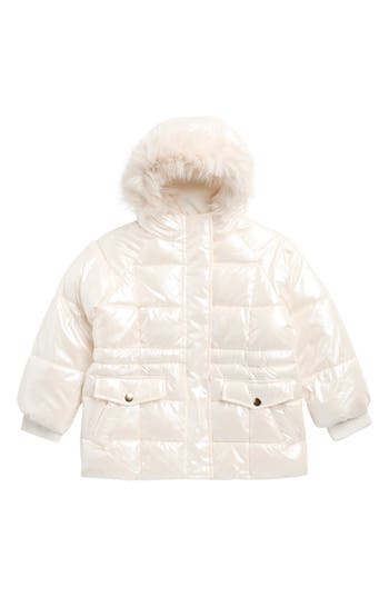 Rothschild Kids' Shimmer Box Quilt Anorak In White