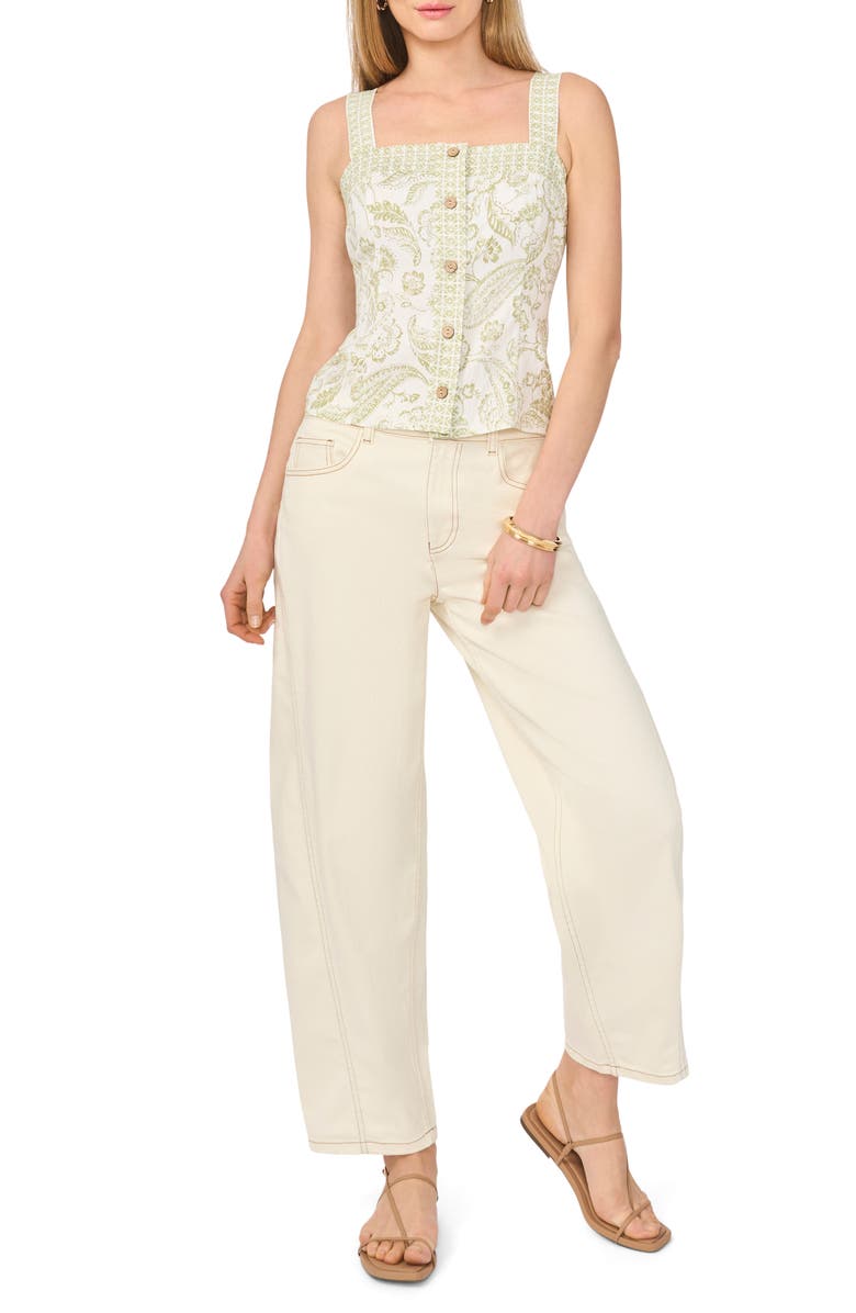 Vince Camuto Button-Down Tank, Alternate, color, Sage