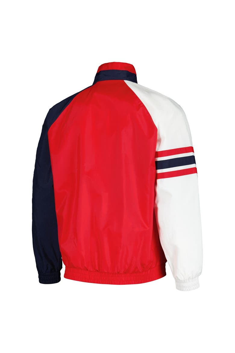 Men's Starter Red/Navy St. Louis Cardinals Elite Raglan Half-Zip Jacket, Alternate, color, Red