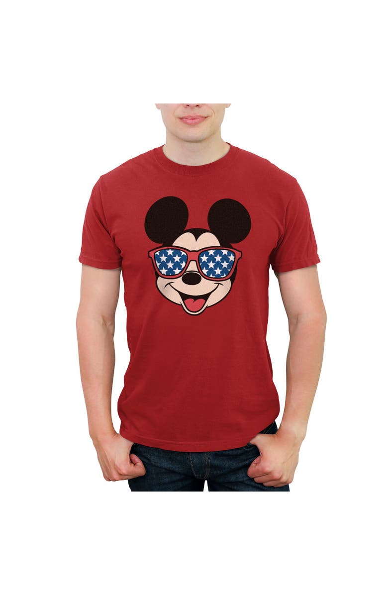 Mickey & Friends Men's Mickey & Friends Stars Sunglasses Mickey Face  Graphic T-Shirt, Main, color, Red