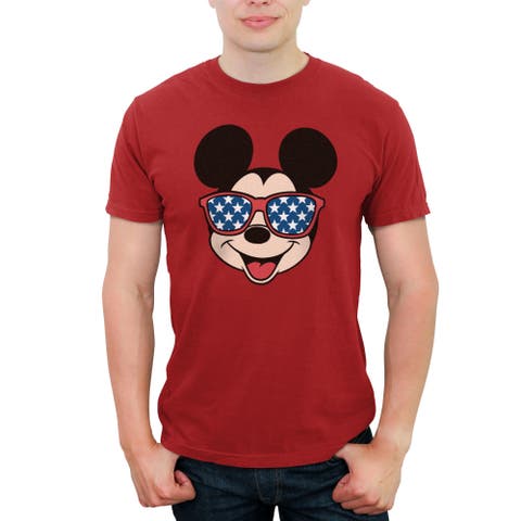 Men's Mickey & Friends Stars Sunglasses Mickey Face  Graphic T-Shirt