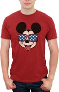 Mickey & Friends Men's Mickey & Friends Stars Sunglasses Mickey Face  Graphic T-Shirt