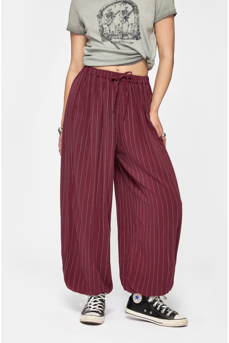 Rue Stripe Voile Extreme Balloon Trouser, Alternate, color, Black