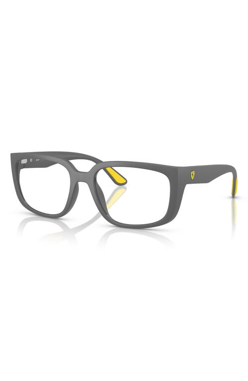 Ray Ban Ray-ban X Scuderia Ferrari 55mm Square Optical Glasses In Matte Grey