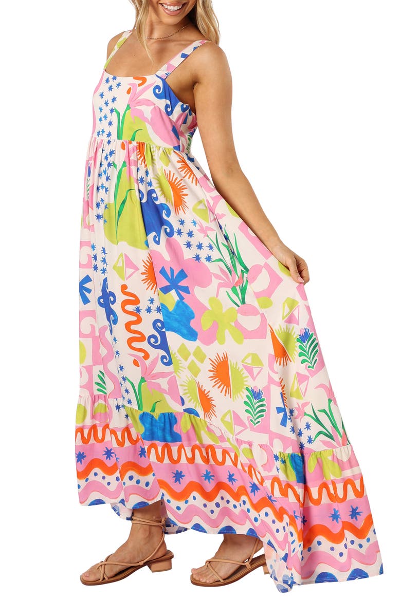 Greer Print Maxi Dress, Alternate, color, MERCEDES PRINT