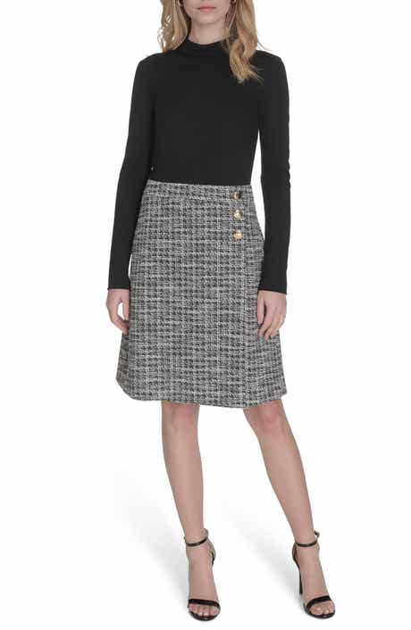 Eliza J Mock Neck Long Sleeve Mixed Media Dress