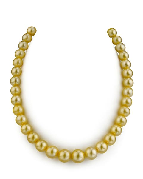 9-11mm Golden South Sea Pearl Necklace - Premier AAAA Quality