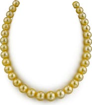 The Pearl Source 9-11mm Golden South Sea Pearl Necklace - Premier AAAA Quality