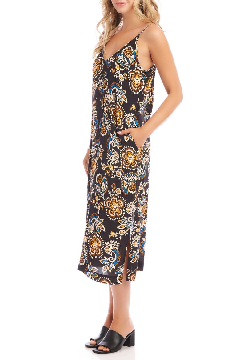 Floral Sleeveless Crepe Midi Dress, Alternate, color, PRINT