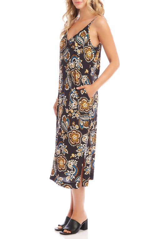 Shop Karen Kane Floral Sleeveless Crepe Midi Dress In Print