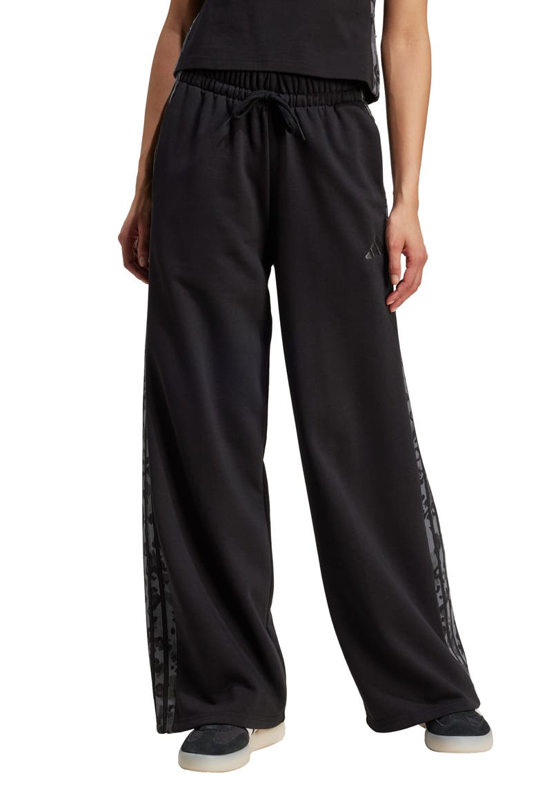 3-Stripes Open Hem Pants, Main, color, BLACK/ MULTICOLOR