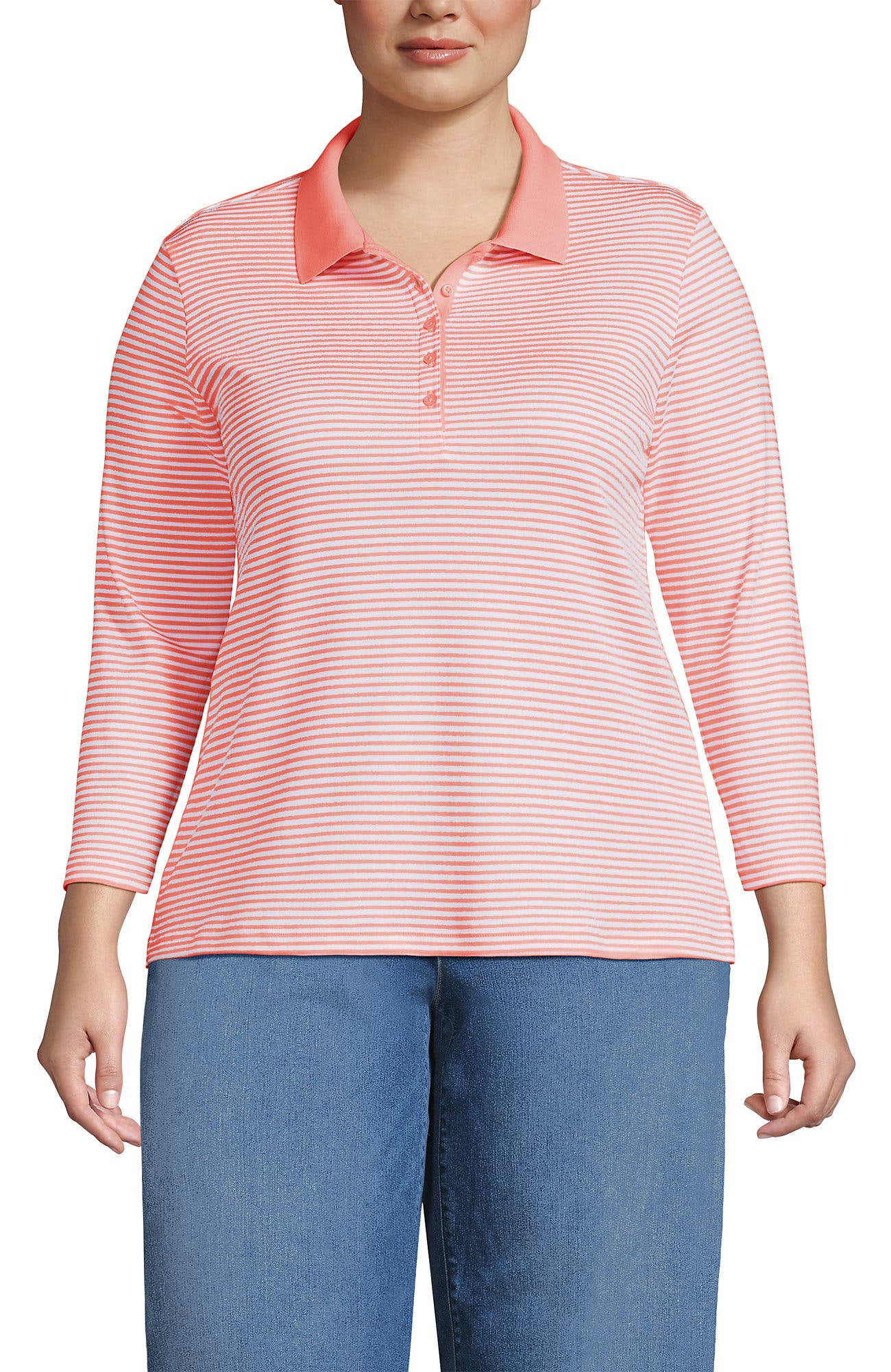 Sunset Coral Pink Micro Stripe