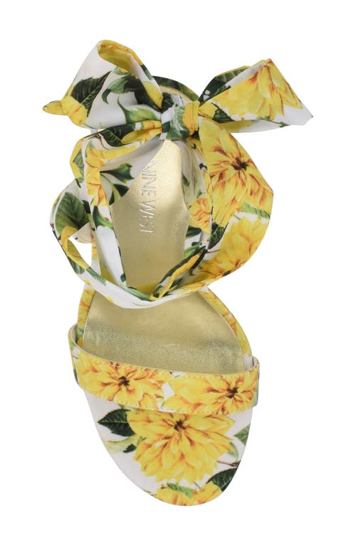 Nine West Kobs Ankle Tie Sandal In Yellow Multi