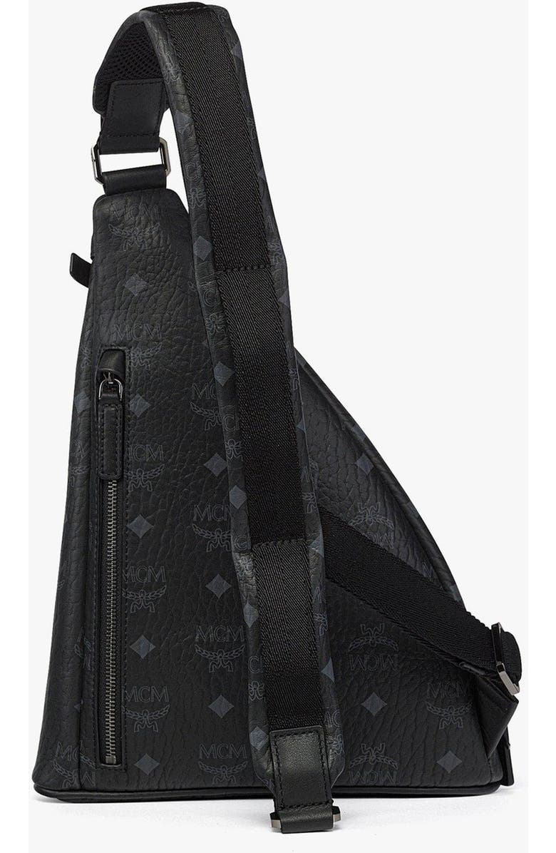 MCM Mini Aren Sling in Visetos, Alternate, color, Bk