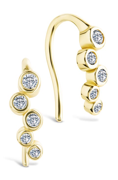 Talia Bezel Cubic Zirconia Ear Crawlers