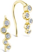 Sterling Forever Talia Bezel Cubic Zirconia Ear Crawlers