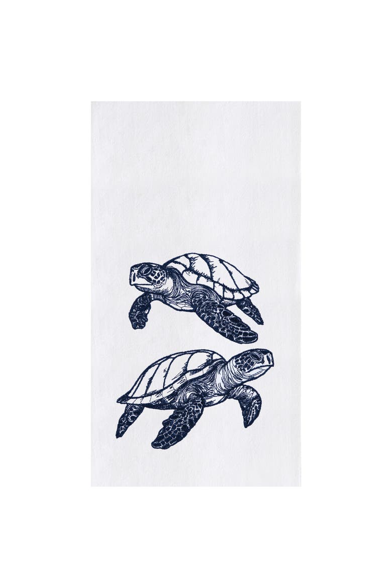 Blue Sea Turtles Kitchen and Bathroom Embroidered Hand Towel, Main, color, Blue