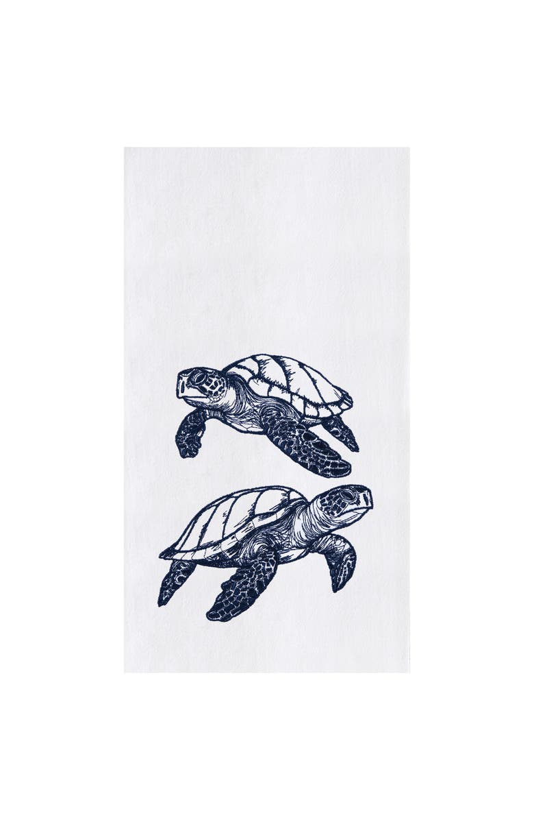 C&F Home Blue Sea Turtles Kitchen and Bathroom Embroidered Hand Towel, Main, color, Blue