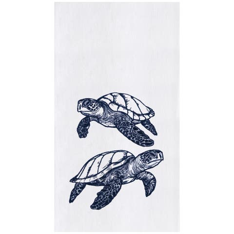 Blue Sea Turtles Kitchen and Bathroom Embroidered Hand Towel