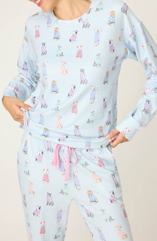 Pj Salvage Doggone Cold Long Sleeve Pajama Top In Multi