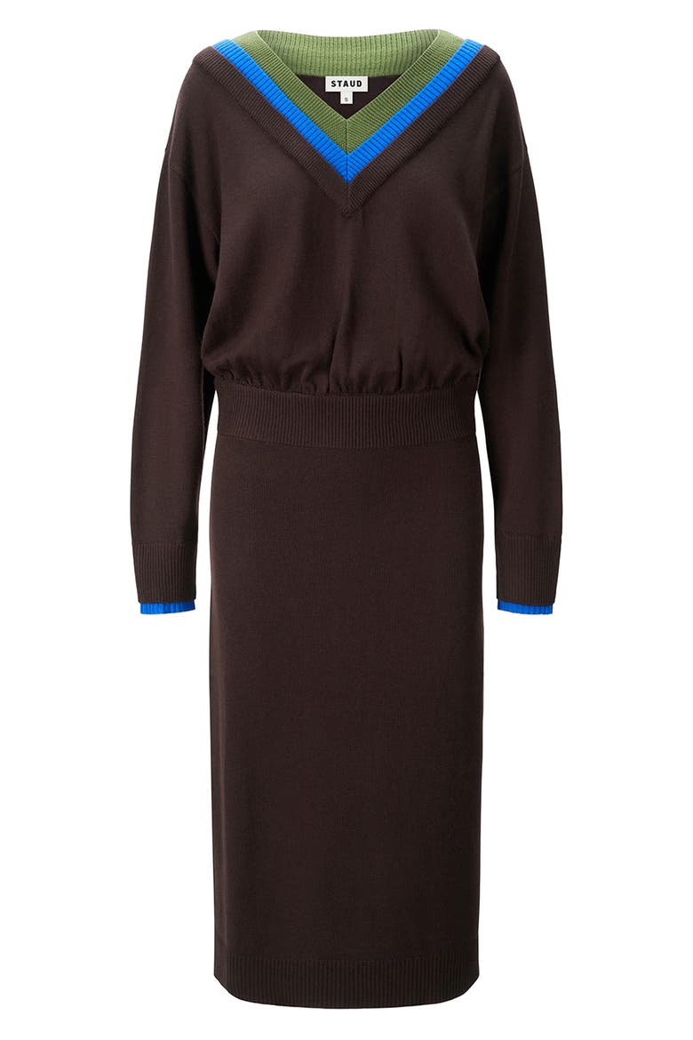 Normandy Midi Sweater Dress, Main, color, DARK OAK MULTI
