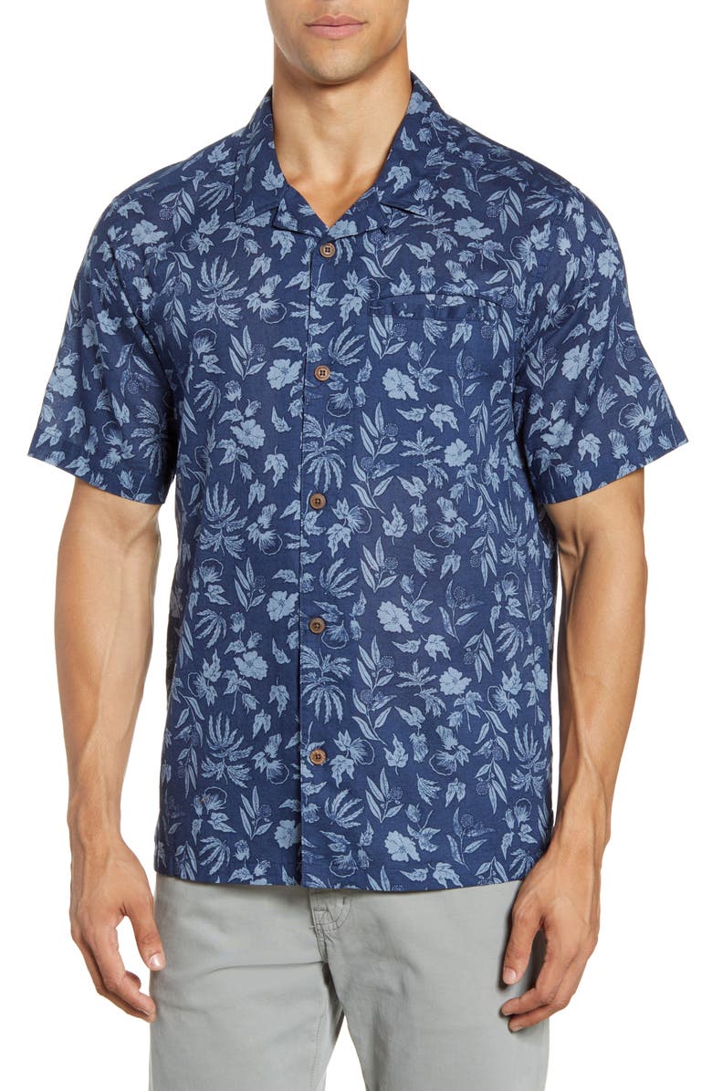Patagonia Lightweight A/C<sup>®</sup> Regular Fit Print Cotton & Hemp Short Sleeve Shirt, Main, color, 