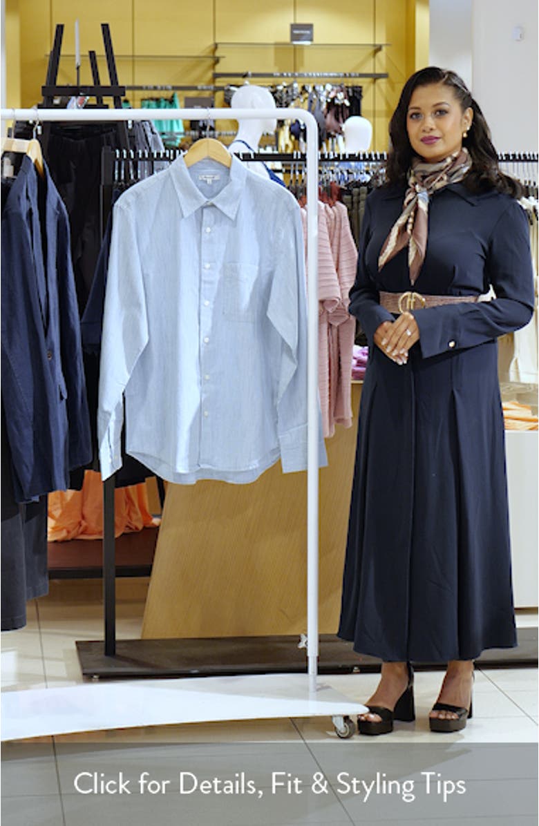 The Allday Indigo Stripe Button-Up Shirt, sales video thumbnail