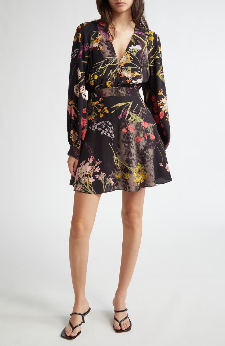 Reiss Keira Floral Long Sleeve Minidress, Main, color,