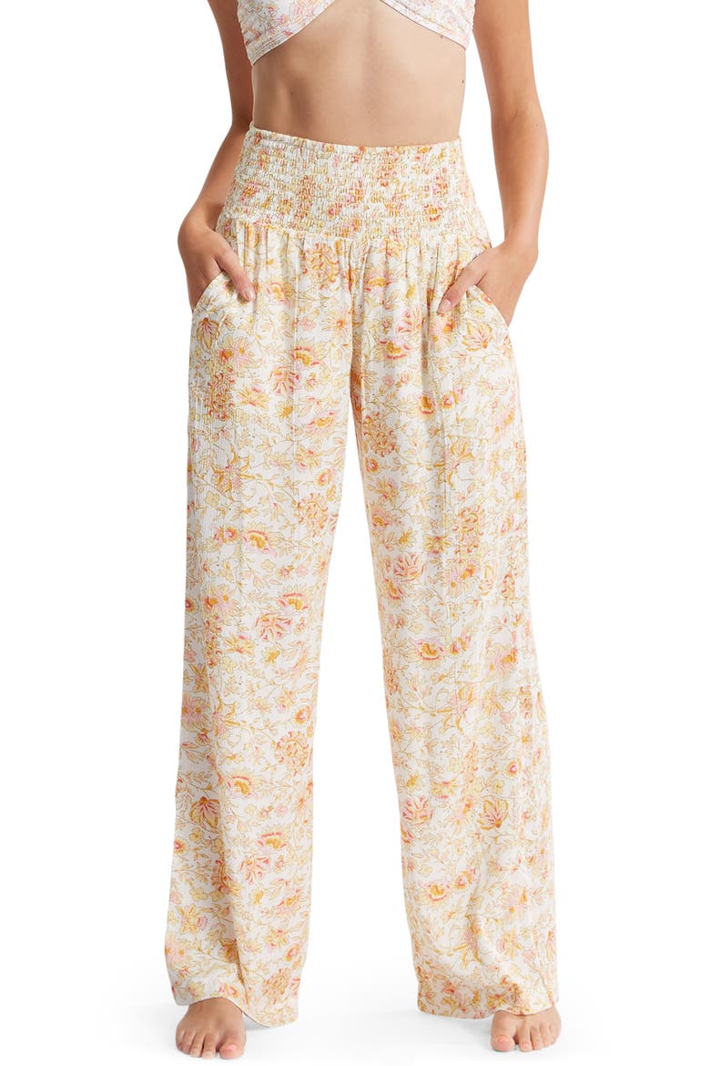 New Waves 2 Floral Wide Leg Pants, Main, color, WHITE/ MULTI