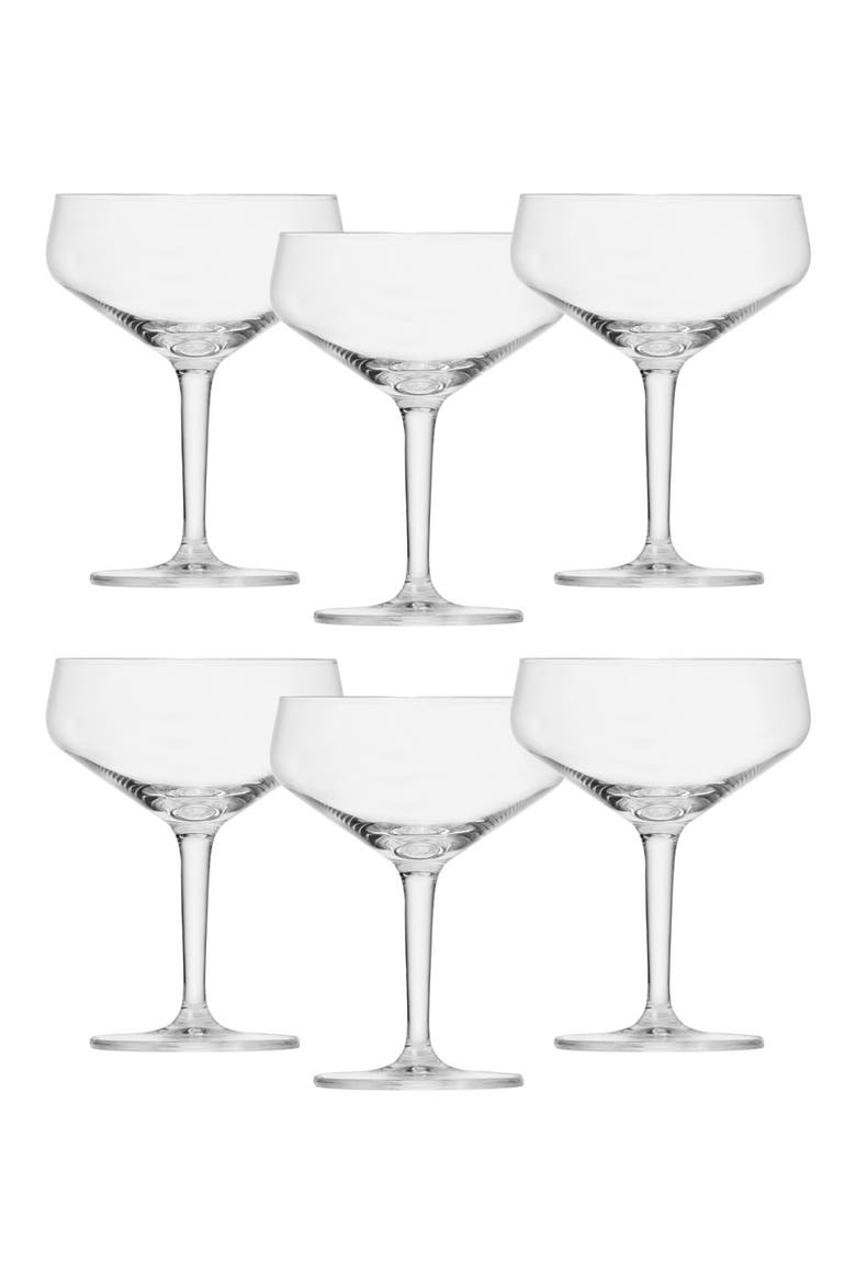 Basic Bar Set of 6 Cocktail Glasses, Main, color, CLEAR