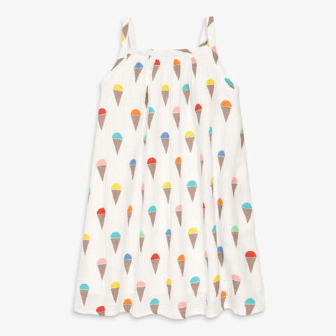 Kids Cotton Gauze Tank Dress In Rainbow Scoops (Toddler, Little Kid, Big Kid)