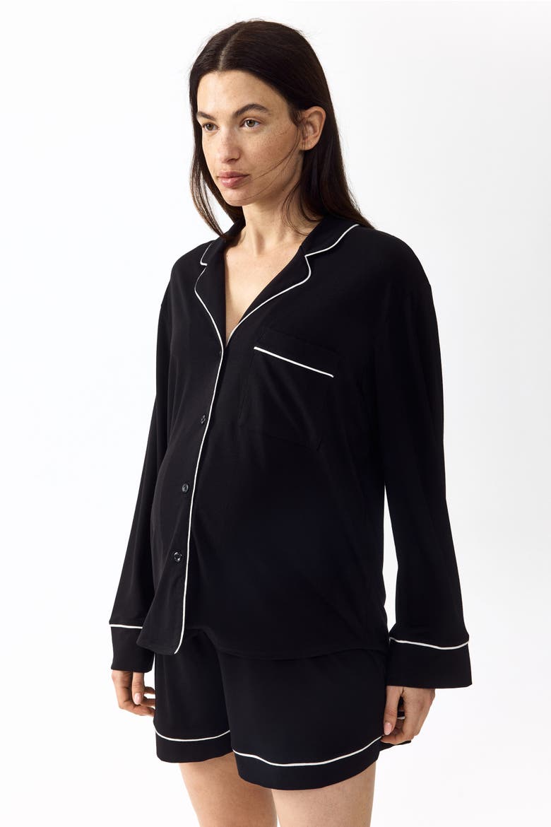 Mama Before & After Viscose-blend Pyjamas, Alternate, color, Black