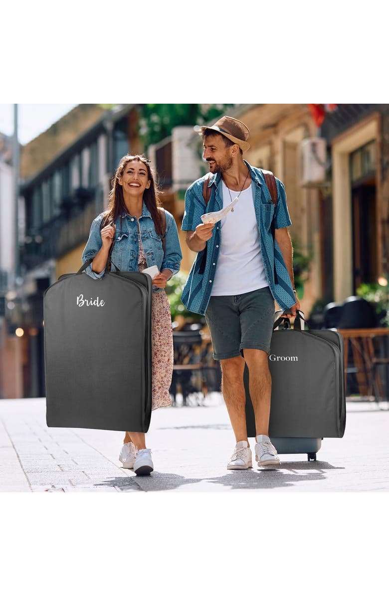 Wallybags Bride & Groom 60 Inch & 40 Inch Deluxe Travel Garment Bag, Alternate, color, Black-B1g3