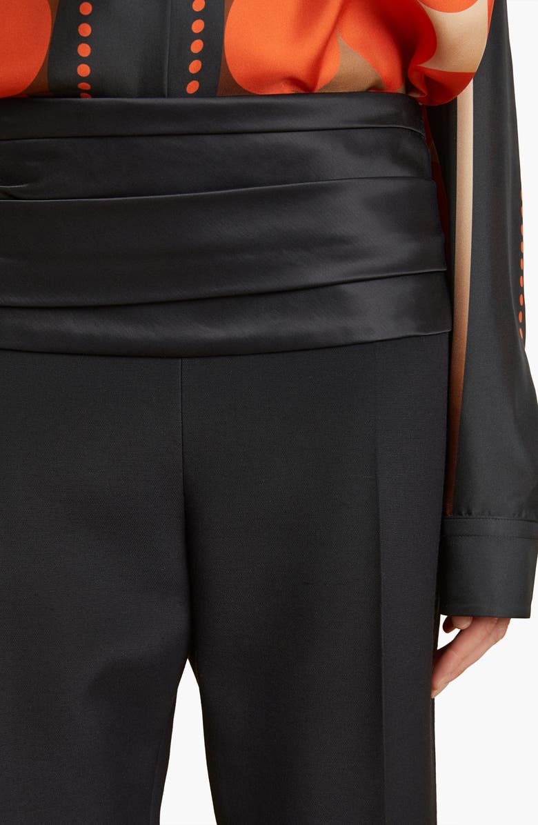 Khaite Camberly Satin Yoke Pants, Alternate, color, 
