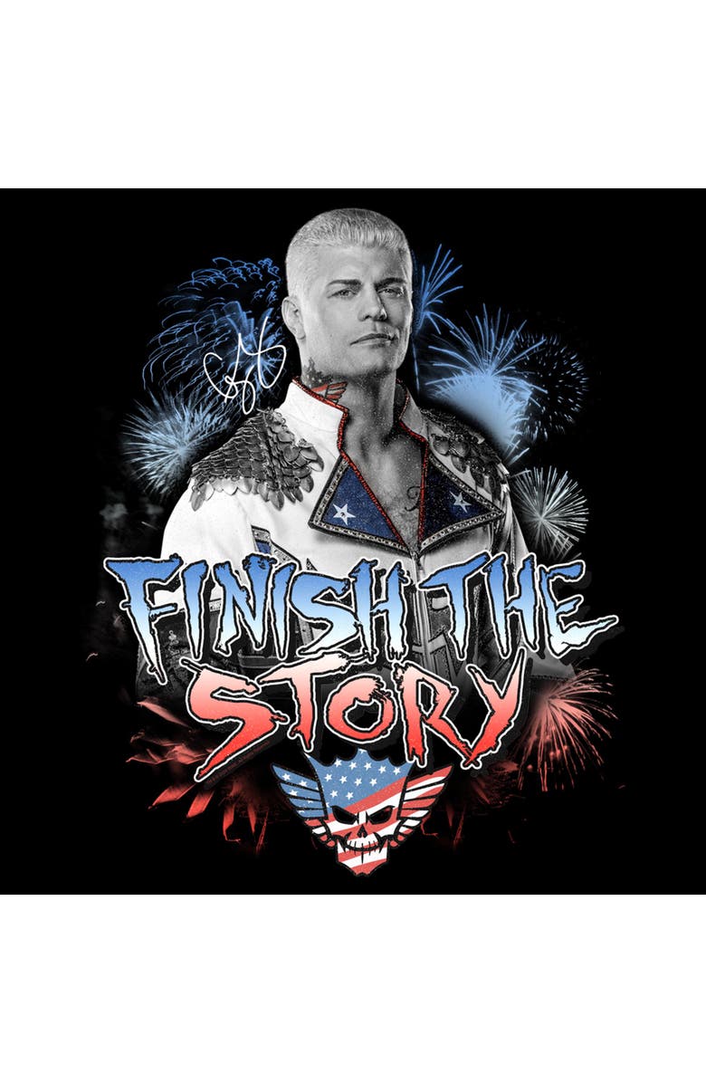 WWE Boy's WWE Cody Rhodes Finish the Story Graphic T-Shirt, Alternate, color, Black