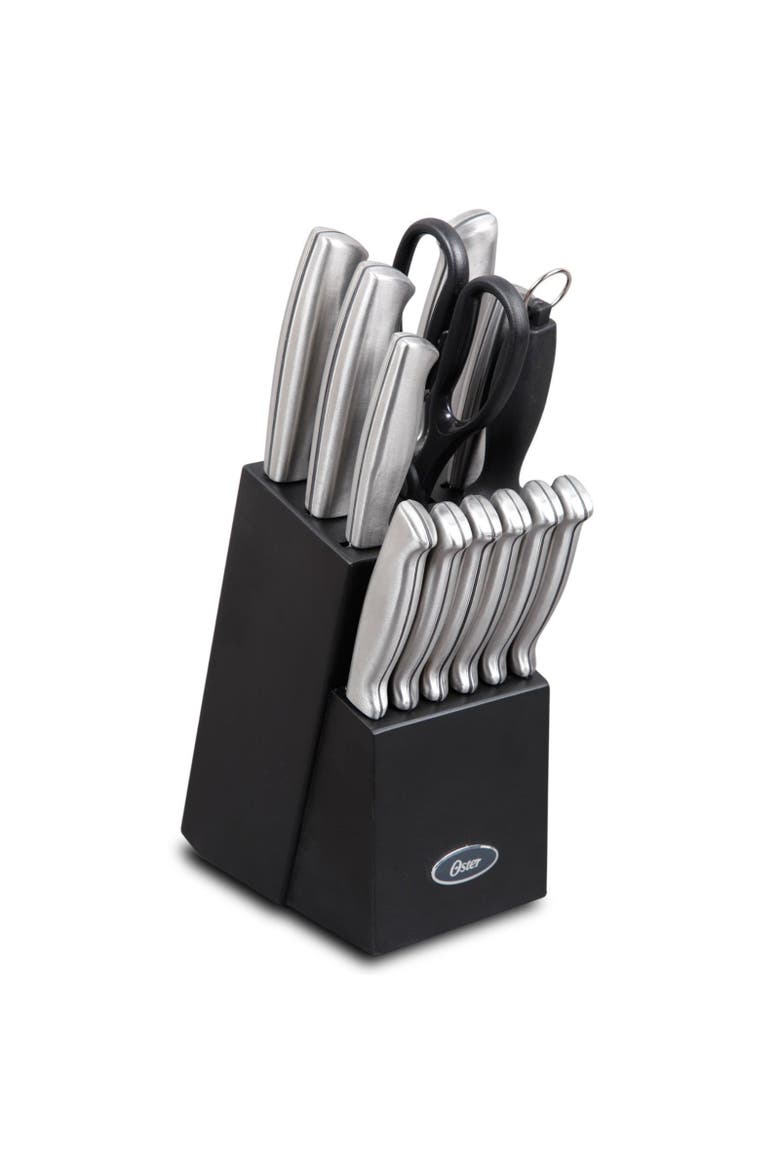 Baldwyn 14 Piece Stainless Steel Cutlery Block Set, Main, color, Black