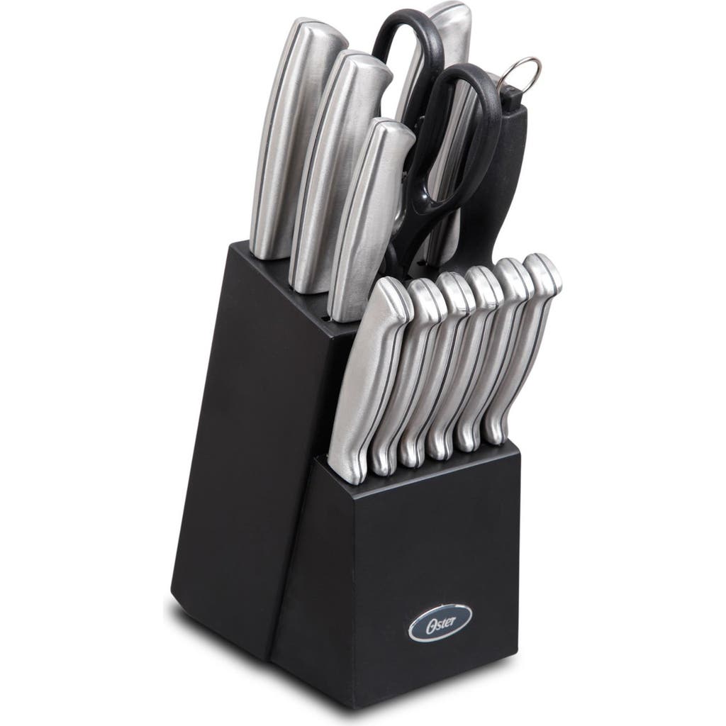 Oster Baldwyn 14 Piece Stainless Steel Cutlery Block Set In Silver