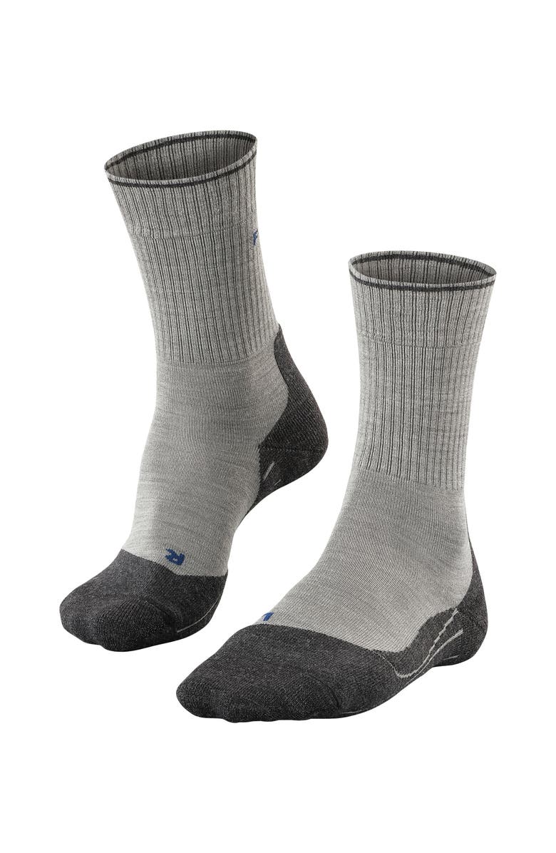 Falke TK2 Explore Wool Silk Hiking Socks, Main, color, Light Grey