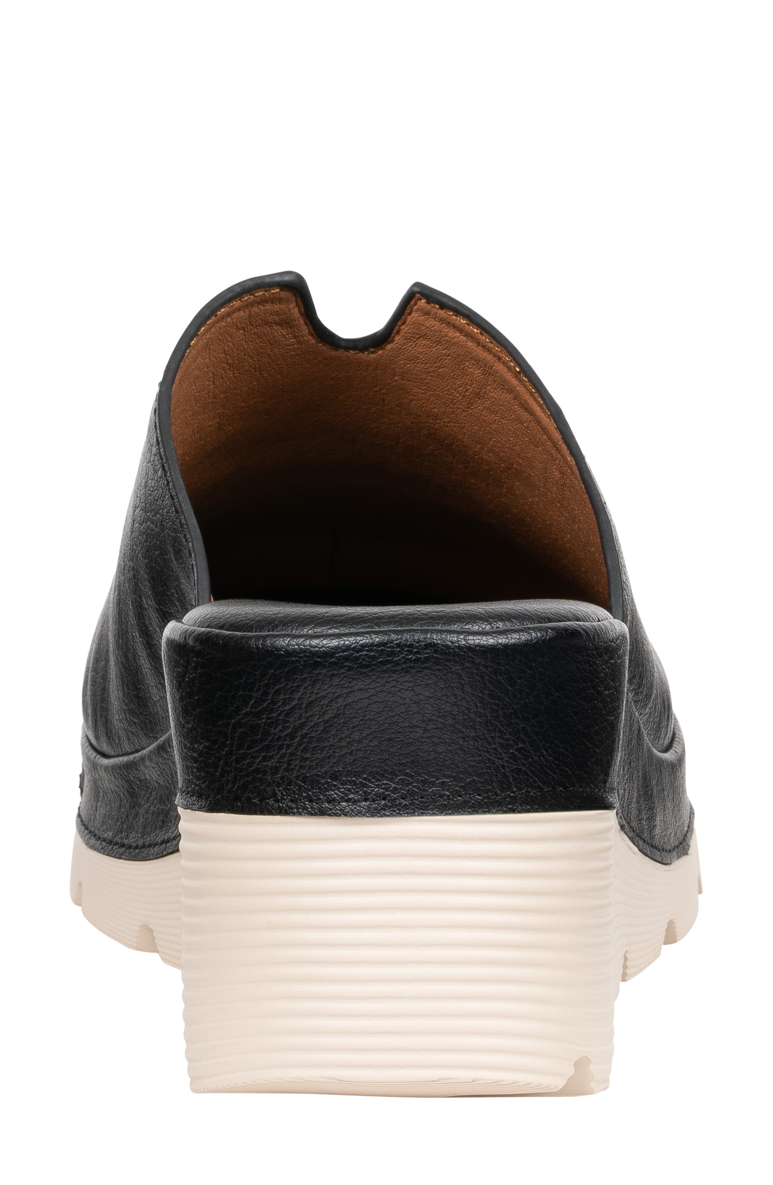 Alna Faux Leather Wedge Clog, Alternate, color, BLACK